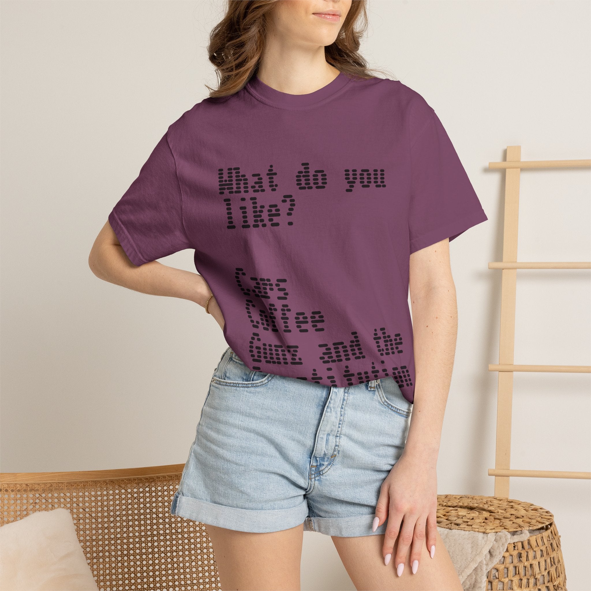 T-Shirt — "What do you like? Cars Coffee Guns Constitution" Graphic Tee